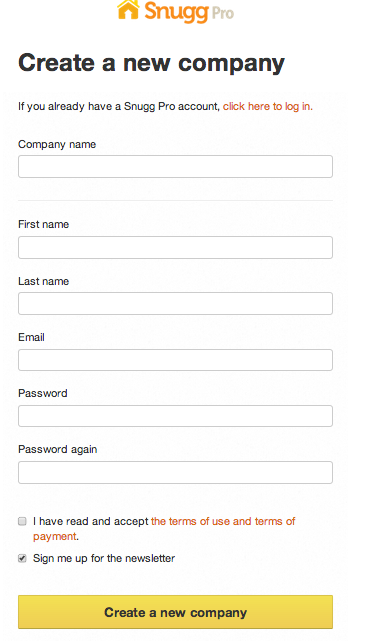 fill out the company screen